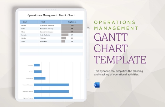 Operations Management Gantt Chart Template