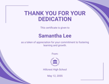 Free Thank You Teacher Certificate Template to Edit Online