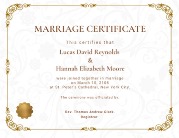Free Marriage Certificate Background Template to Edit Online