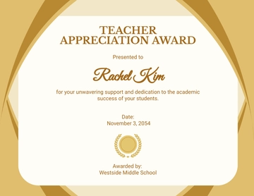 Free Teacher Appreciation Certificate Template to Edit Online