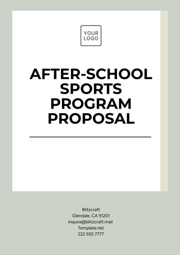 Free After-School Sports Program Proposal Template to Edit Online