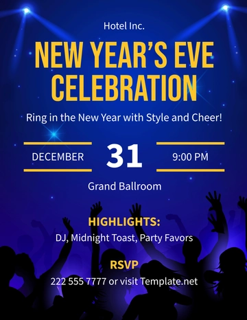 Free New Year???s Eve Party Flyer Template to Edit Online