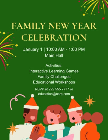 Free Family New Year Flyer Template to Edit Online