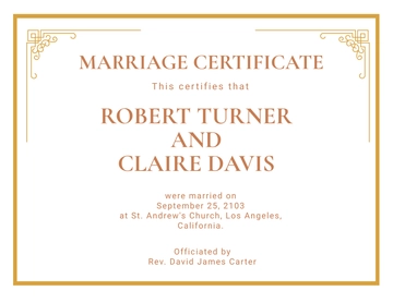 Free Minimalist Marriage Certificate Template to Edit Online