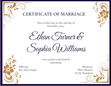 Free Creative Couples Marriage Certificate Template to Edit Online