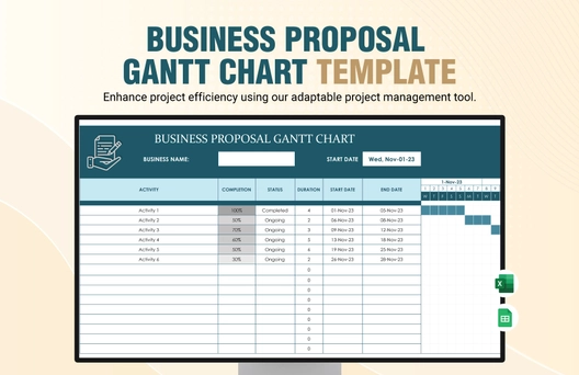 Business proposal Gantt Chart Template