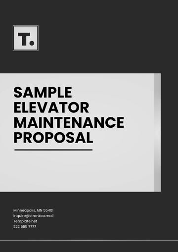 Free Sample Elevator Maintenance Proposal Template to Edit Online