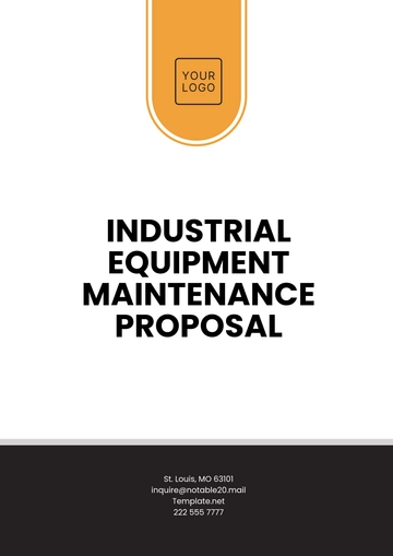 Free Industrial Equipment Maintenance Proposal Template to Edit Online