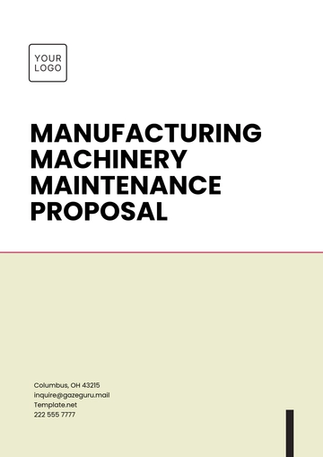 Free Manufacturing Machinery Maintenance Proposal Template to Edit Online