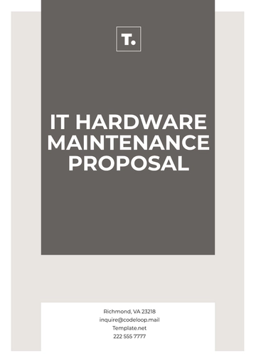 Free IT Hardware Maintenance Proposal Format Template to Edit Online