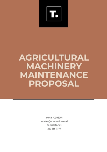 Free Agricultural Machinery Maintenance Proposal Template to Edit Online