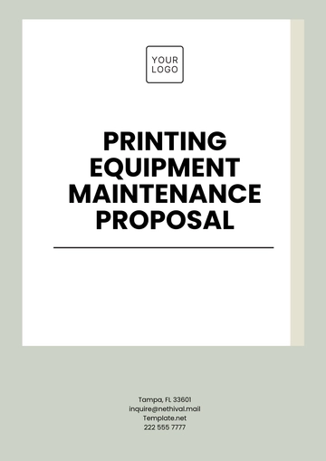 Free Printing Equipment Maintenance Proposal Template to Edit Online