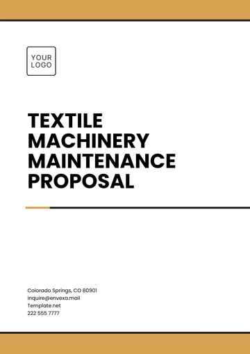 Free Textile Machinery Maintenance Proposal Template to Edit Online
