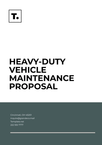 Free Heavy-Duty Vehicle Maintenance Proposal Template to Edit Online