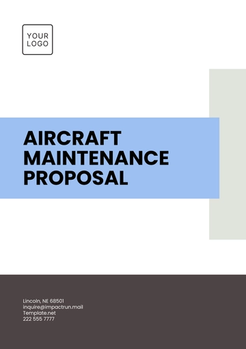 Free Aircraft Maintenance Proposal Template to Edit Online