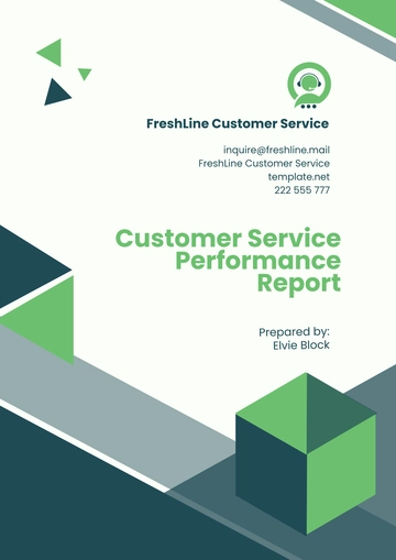 Free Customer Service Performance Report Template to Edit Online