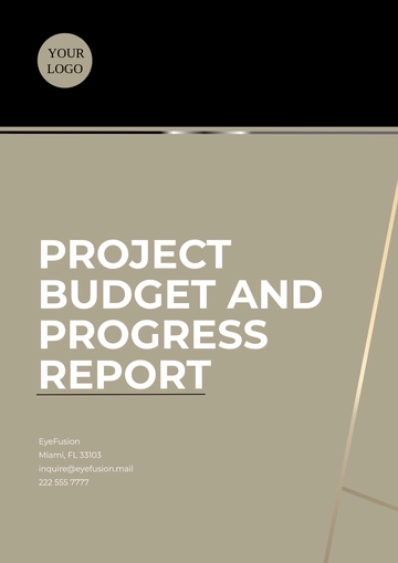 Free Project Budget and Progress Report Template to Edit Online