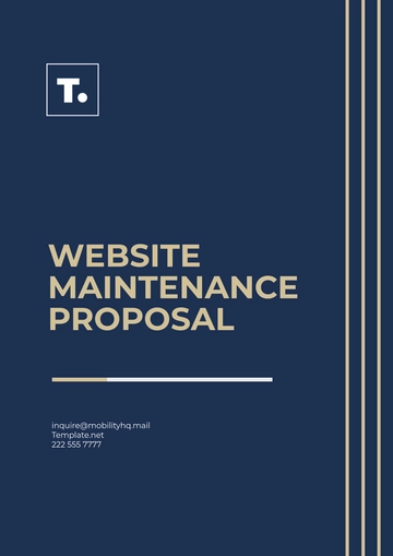 Free Website Maintenance Proposal Template to Edit Online