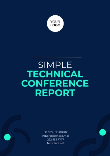 Free Simple Technical Conference Report Template to Edit Online