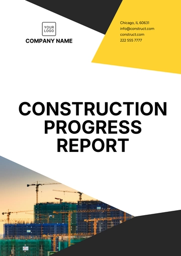Free Construction Progress Report Template to Edit Online