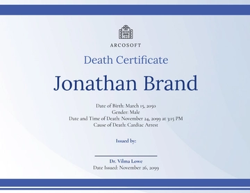 Free Hospital Death Certificate Template to Edit Online