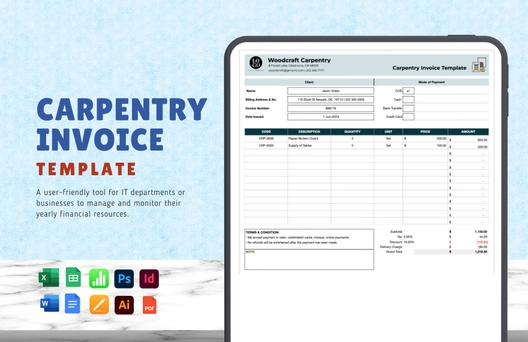 Carpentry Invoice Template