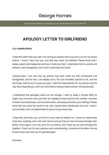 Free Apology Letter to Girlfriend Template to Edit Online