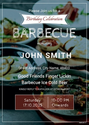 Bbq Birthday Party Invitation Template