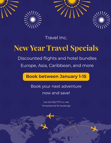 Travel Agency New Year Flyer Template - Edit Online & Download