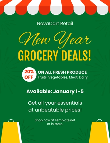 Free Supermarket New Year Sale Flyer Template to Edit Online