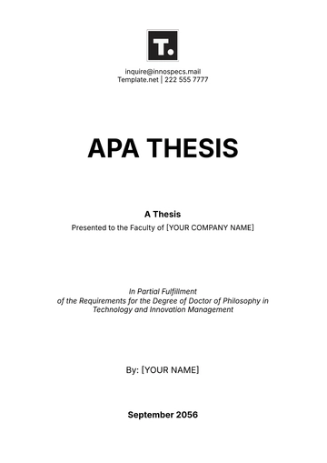 Free APA Thesis Template to Edit Online
