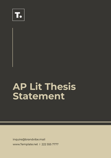 Free Sample AP Lit Thesis Statement Template to Edit Online