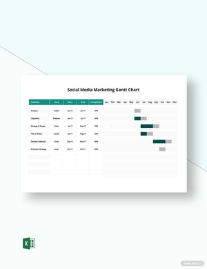 Social Media Marketing Gantt Chart Template
