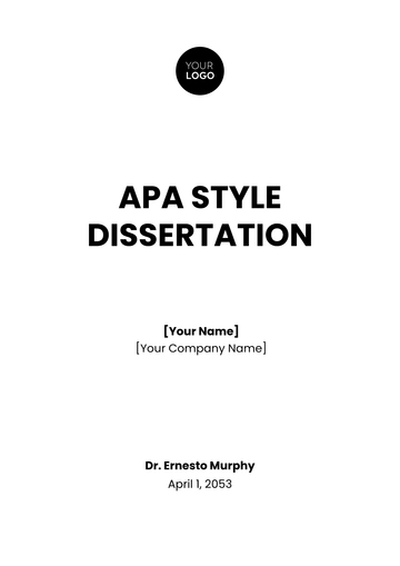 Free APA Style Dissertation Template to Edit Online