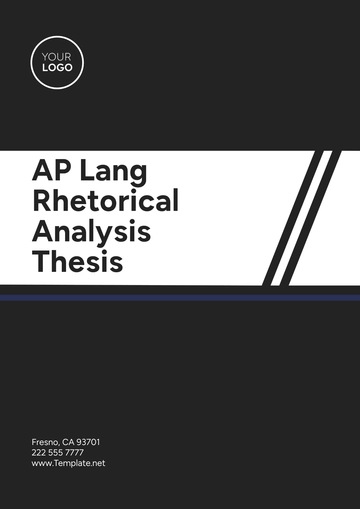Free AP Lang Rhetorical Analysis Thesis Template to Edit Online