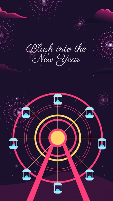 Free Pink New Year Wallpaper Template to Edit Online