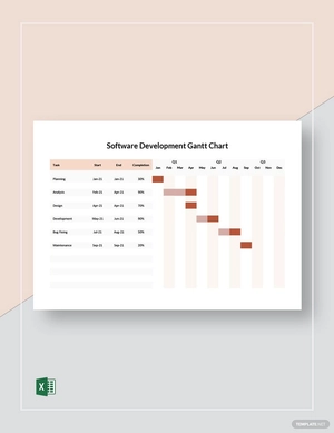 Software Development Gantt Chart Template