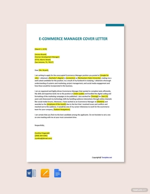 eCommerce Manager Cover Letter