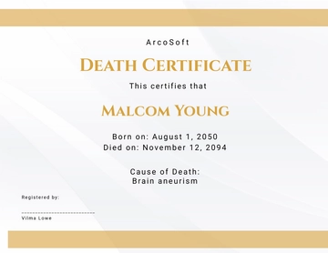 Free Stillbirth Death Certificate Template to Edit Online