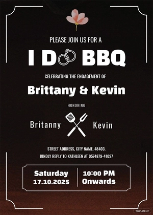 I Do Bbq Engagement Invitation Template