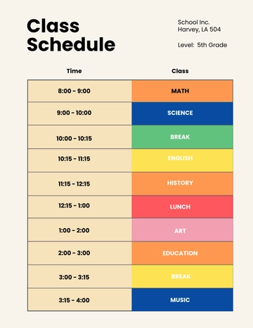 Free Color-Coded Schedule Template to Edit Online