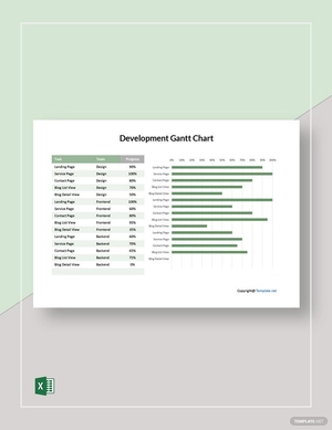 Simple Development Gantt Chart Template