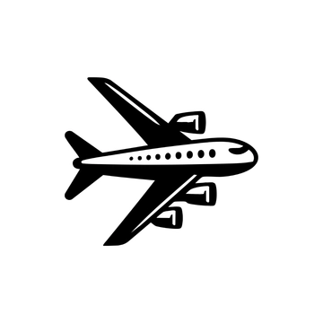 Free Black and White Airplane Clipart to Edit Online