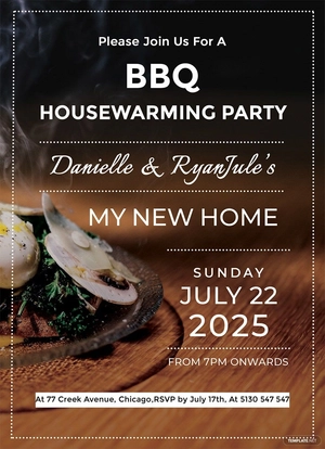 Bbq Housewarming Party Invitation Template
