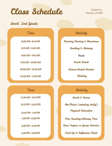 Free Cute Class Schedule Template to Edit Online