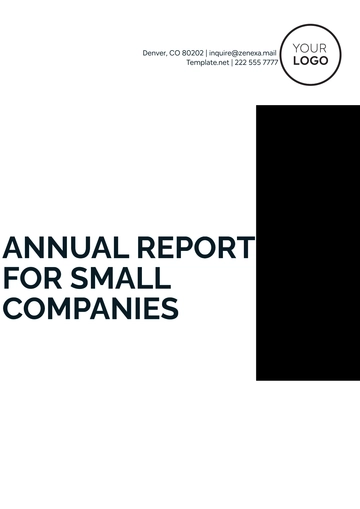 Free Annual Report for Small Companies Template to Edit Online