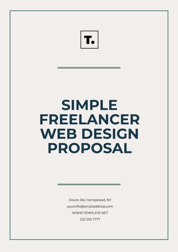 Free Simple Freelancer Web Design Proposal Template to Edit Online