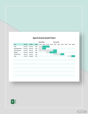 Sports Event Gantt Chart Template