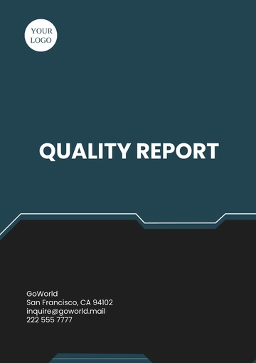 Free Quality Report  Template to Edit Online