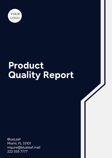 Free Product Quality Report Template to Edit Online